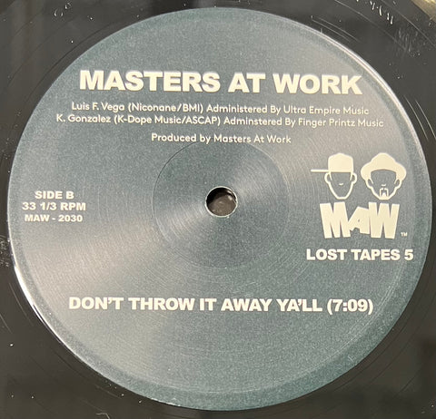 Maw - 2030 Smash It / Don't Throw It Away Ya'll - Masters At Work (Maw Lost Tapes 5)