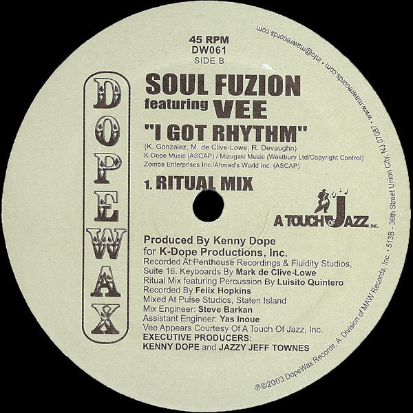 DW-061 Soul Fusion Feat. V-I Got Rhythm – Kay-Dee Records
