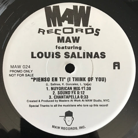 Maw-024 Pienso En Ti - Maw Feat. Louis Salinas (White Promo)