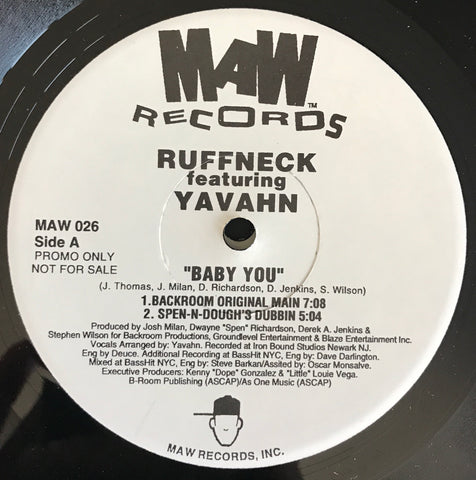 Maw-026 Baby You - Ruffneck Feat. Yavahn (Double Pack Promo)