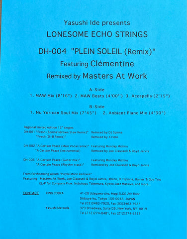 MR-006 Plein Soleil - Lonesome Echo Strings (Masters At Work Remix)