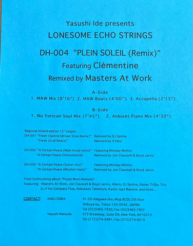 MR-006 Plein Soleil - Lonesome Echo Strings (Masters At Work Remix)