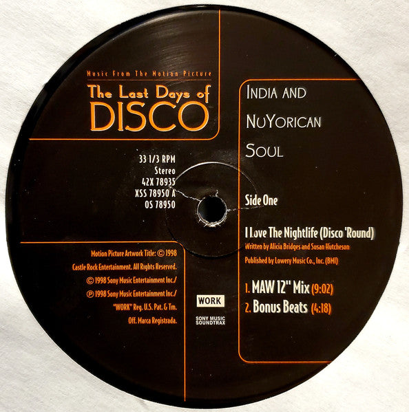 MR-043 I Love The Nightlife - India And Nuyorican Soul