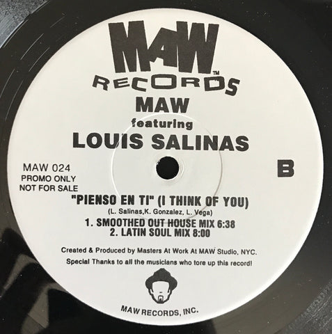 Maw-024 Pienso En Ti - Maw Feat. Louis Salinas (White Promo)