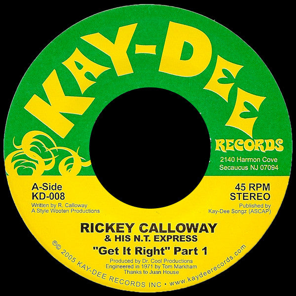 KD-008 Gettin' It Right (Kenny Dope Edit) - Rickey Calloway