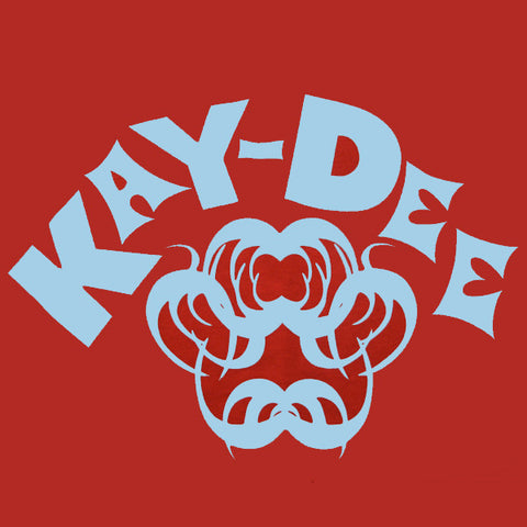Kay-Dee T-Shirt (LT Blue On Red)