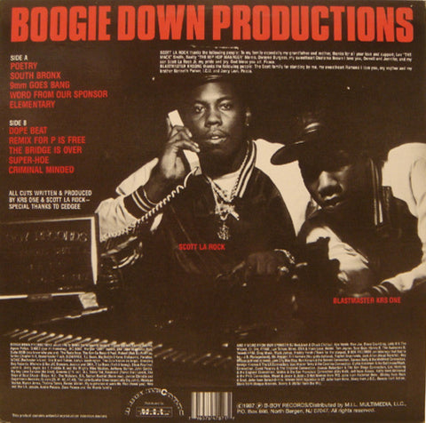 OP-020 Criminal Minded - Boogie Down Productions (Sealed)